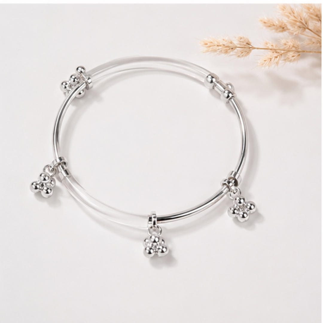 Silver Ghungroo Bangles Set
