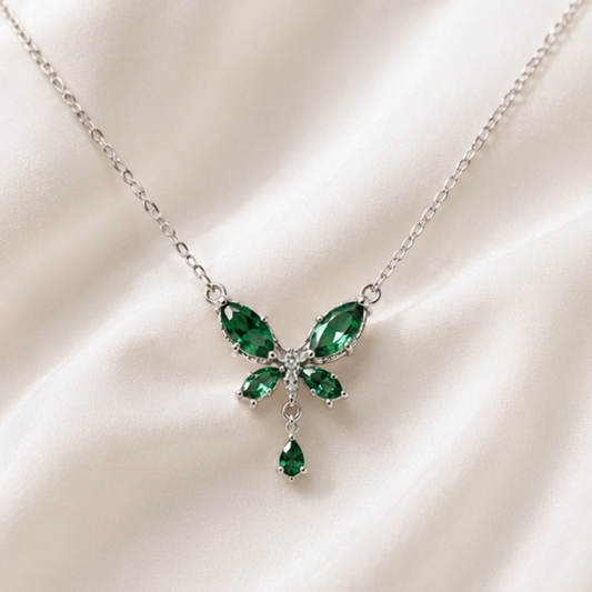 Emerald Flutter Necklace